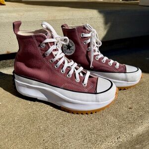 Converse Run Star Hike Hi Platform Shoes Saddle/BLK Men 6.5 Women 8